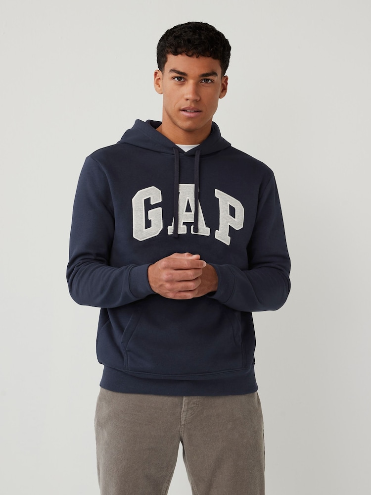 Gap Navy Blue Pullover Arch Logo Hoodie - Image 1 of 5