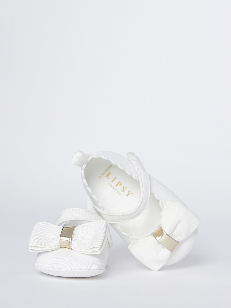 Lipsy Mary-Jane-Ballerinas für besondere Anlässe mit Klettverschluss und Schleife - Baby - Bild 1 von 3 Lipsy Mary-Jane-Ballerinas für besondere Anlässe mit Klettverschluss und Schleife - Baby - Bild 1 von 3