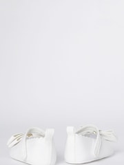 Lipsy White Velcro Bow Mary Jane Ballerina Occasion Shoe - Baby - Image 3 of 3