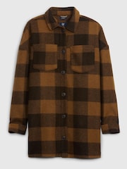 Gap Brown Check Shacket - Image 3 of 4
