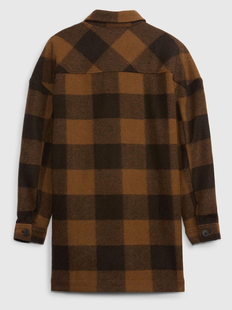 Gap Brown Check Shacket - Image 4 of 4
