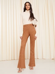 Friends Like These Camel Faux Suede Wide Leg Trousers - Image 2 of 4