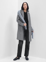 Gap Grey Tartan Long Topcoat - Image 1 of 2