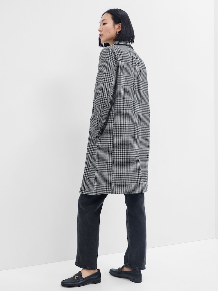 Gap Grey Tartan Long Topcoat - Image 2 of 2