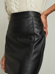 Lipsy Black Petite Faux Leather Mini Skirt - Image 1 of 4