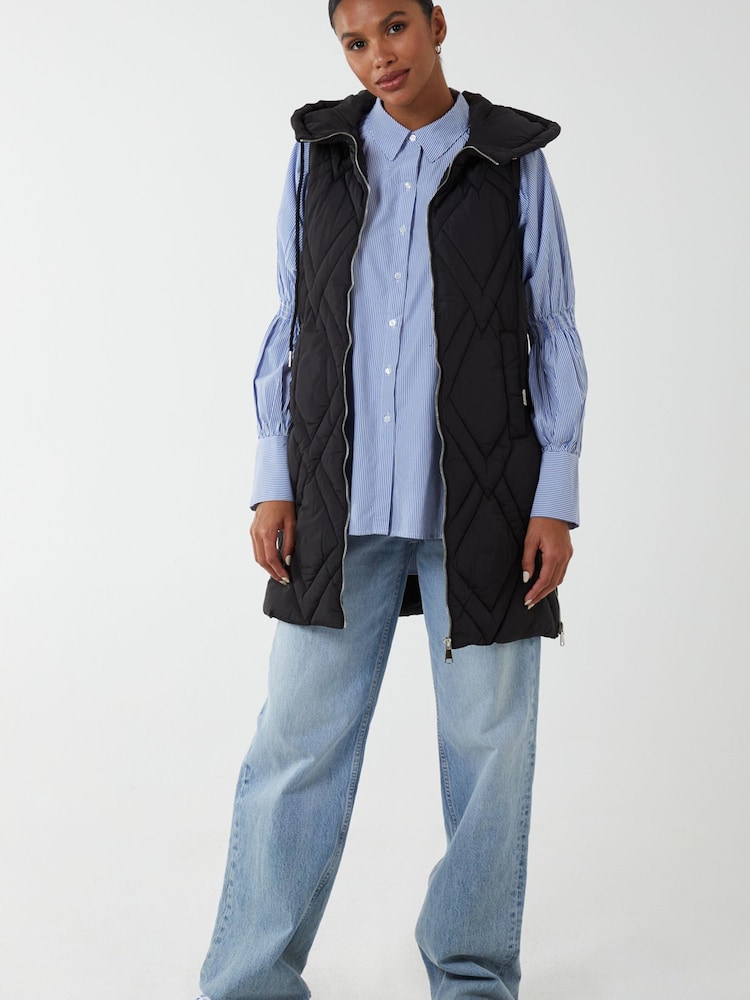 Blue Vanilla Black Diamond Quilted Gilet - Image 1 of 4
