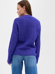 Gap Blue Forever Cosy Ribbed Crew Neck Long Sleeve Jumper - Image 2 of 2