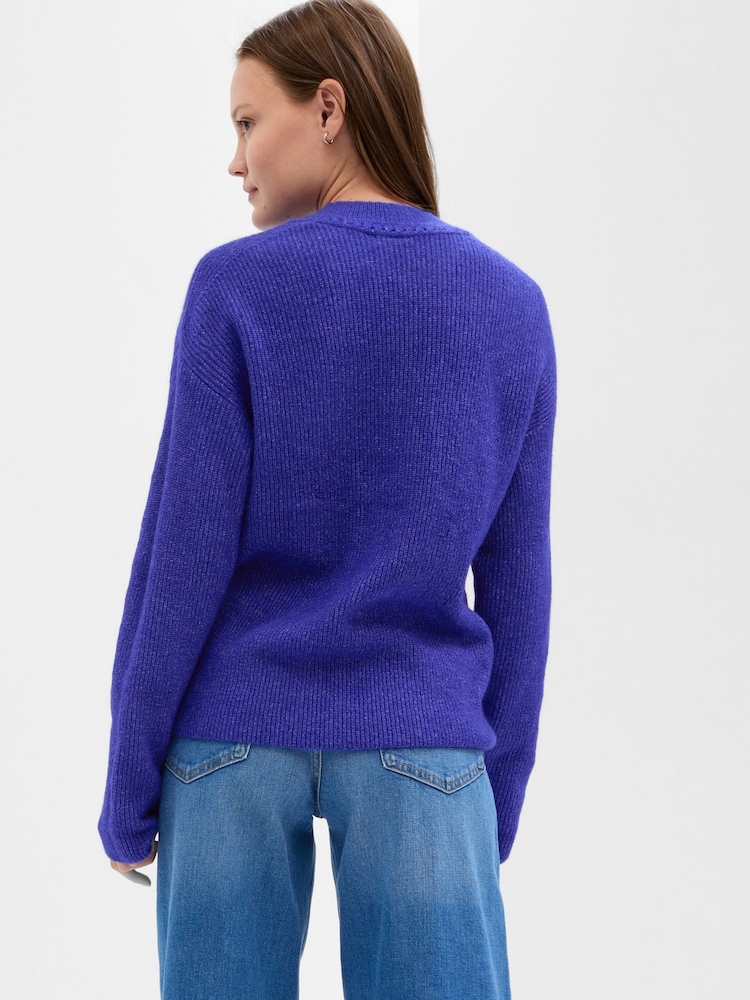 Gap Blue Forever Cosy Ribbed Crew Neck Long Sleeve Jumper - Image 2 of 2