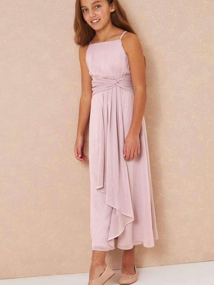 Lipsy Pink Strap Maxi Occasion Dress (From 7-16yrs) - Image 1 of 4