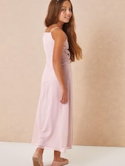 Lipsy Pink Strap Maxi Occasion Dress (From 7-16yrs) - Image 3 of 4