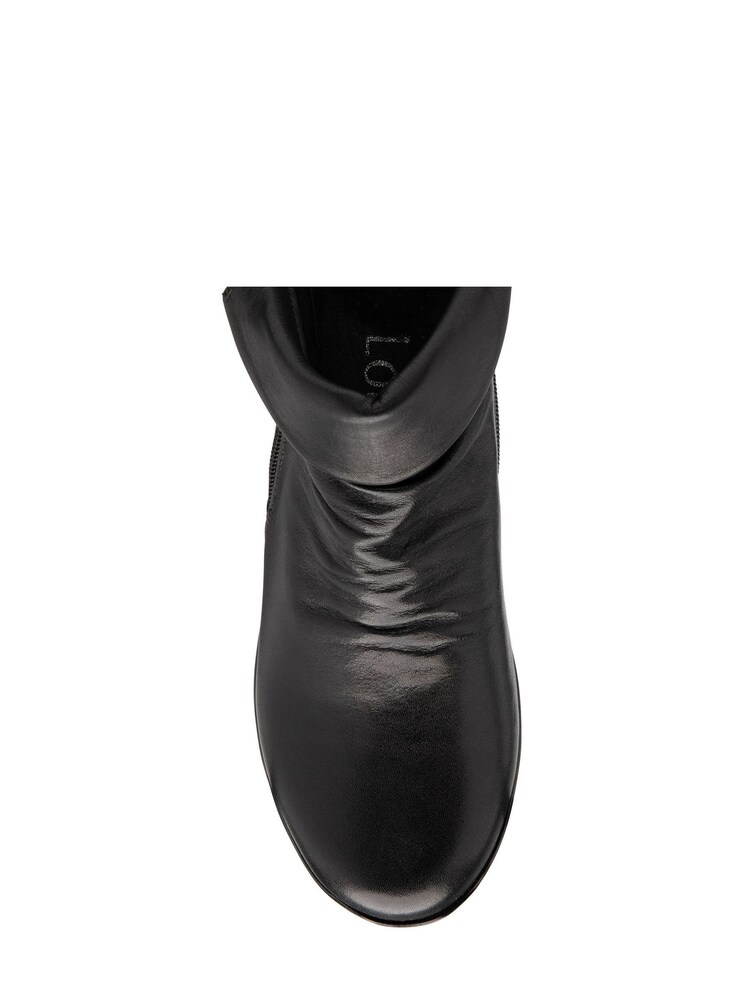 Lotus Footwear Black Leather Wedge Ankle Boots - Image 1 of 4