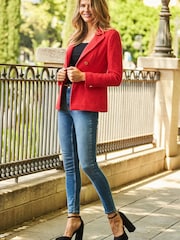 Sosandar Red Boucle Blazer - Image 4 of 5