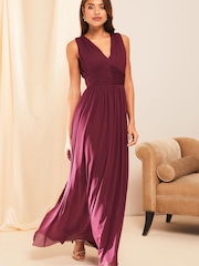 Lipsy Red Empire Sleeveless Bridesmaid Maxi Dress - Image 3 of 4