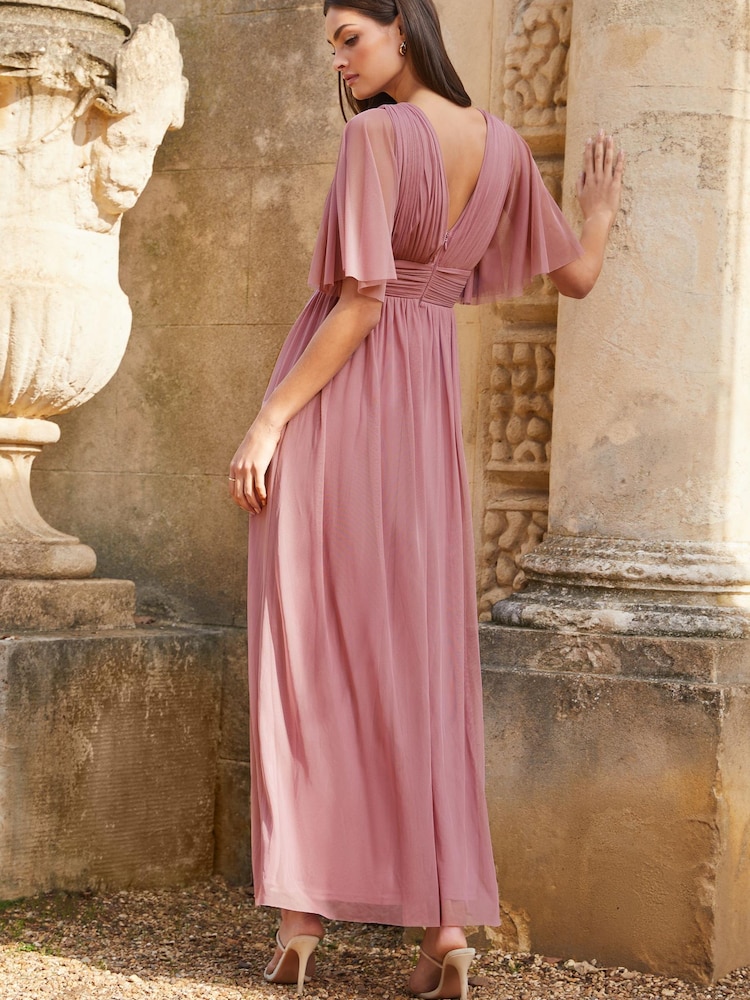 Pink - Lipsy Empire Kurzärmeliges Brautjungfern-Maxikleid - Bild 2 von 4 Pink - Lipsy Empire Kurzärmeliges Brautjungfern-Maxikleid - Bild 2 von 4