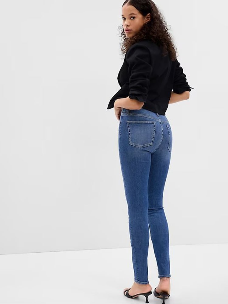 Gap Mid Indigo Blue High Waisted True Stretch Skinny Jeans - Image 5 of 6