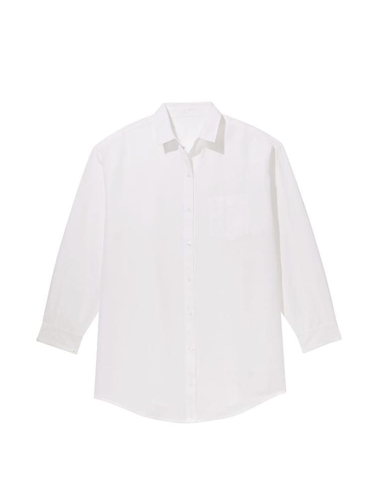 Victoria's Secret White Oversized Linen Shirt Cover Up - Image 3 of 3