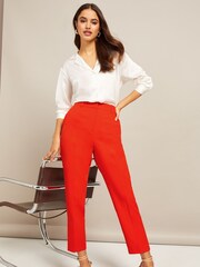 Friends Like These Red Tailored Ankle Grazer Trousers - Image 3 of 4