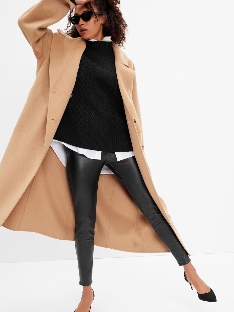 Gap Black Faux-Leather Leggings - Image 1 of 1