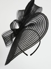 Lipsy Black Twist Ribbed Fascinator Headband - Image 1 of 4