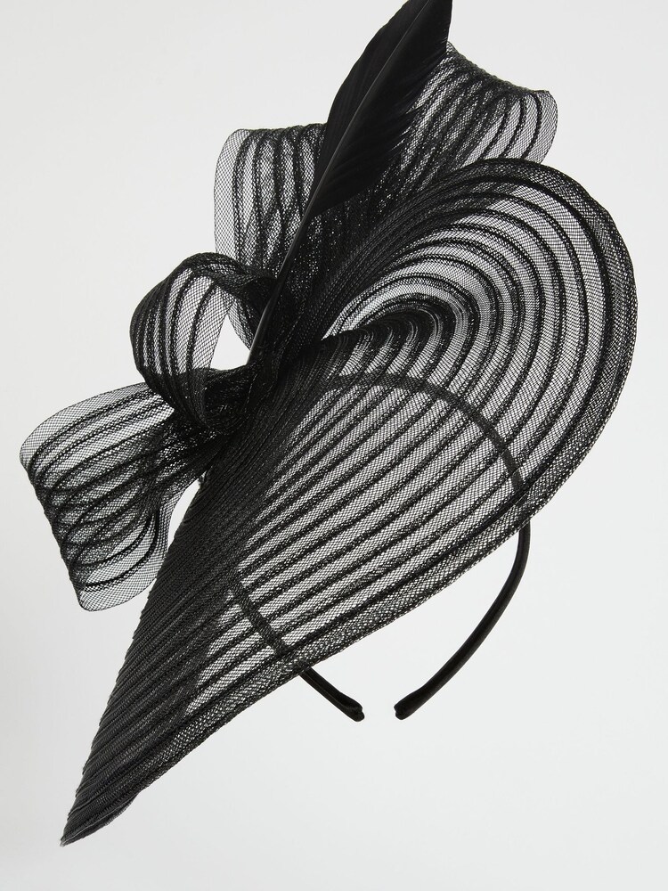 Lipsy Black Twist Ribbed Fascinator Headband - Image 1 of 4