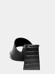 Yours Curve Black Extra Wide Fit Block Mule Croc - Image 4 of 5