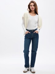 Gap White Waffle-Knit Long Sleeve Crew Neck T-Shirt - Image 1 of 1