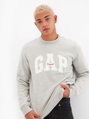 Grijs - Gap - Original trui met ronde hals en logo - Image 1 of 6