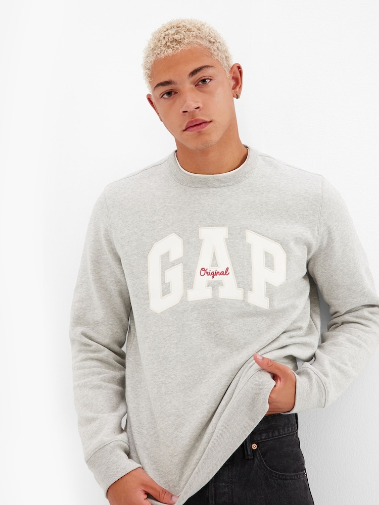 Grijs - Gap - Original trui met ronde hals en logo - Image 1 of 6