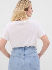 Gap White V-Neck Vintage 100% Organic Cotton Short Sleeve T-Shirt - Image 5 of 9