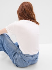 Gap White V-Neck Vintage 100% Organic Cotton Short Sleeve T-Shirt - Image 8 of 9