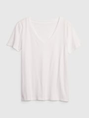 Gap White V-Neck Vintage 100% Organic Cotton Short Sleeve T-Shirt - Image 9 of 9