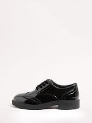 Lipsy Black Wide FIt Chunky Lace Up Brogue School Shoe - Image 5 of 5
