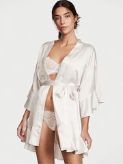 Victoria's Secret Coconut White Flounce Satin Robe - Image 2 of 4