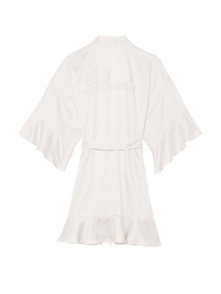 Victoria's Secret Coconut White Bride Flounce Satin Robe - Image 4 of 4 Victoria's Secret Coconut White Bride Flounce Satin Robe - Image 4 of 4