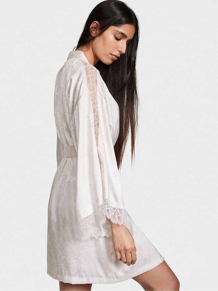 Victoria's Secret Coconut White Lace Inset Robe - Image 2 of 3