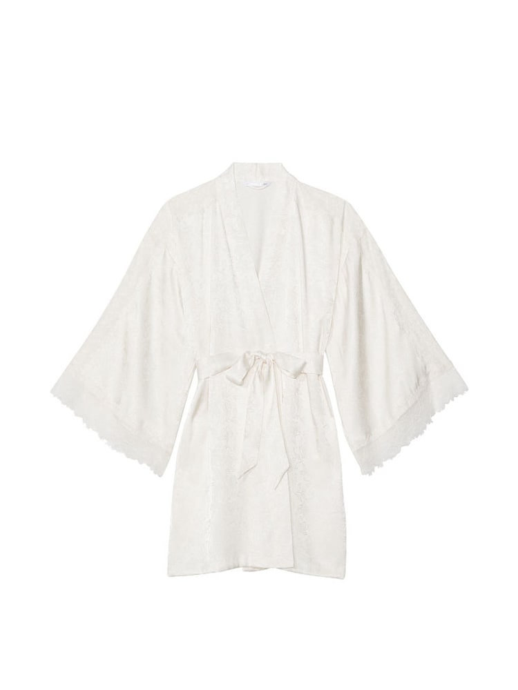 Victoria's Secret Coconut White Lace Inset Robe - Image 3 of 3