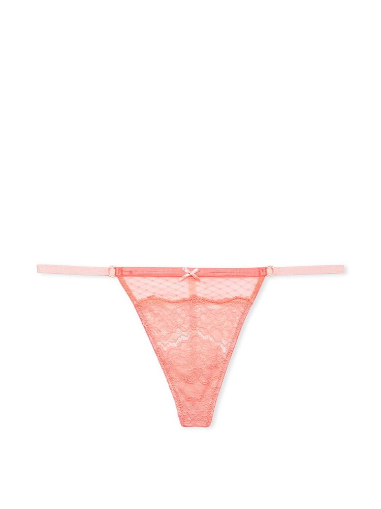 Victoria's Secret Neon Nectar Orange Thong Lace Knickers - Image 3 of 3