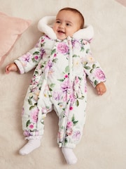 Lipsy White Floral Snowsuit (0-6yrs) - Image 1 of 4