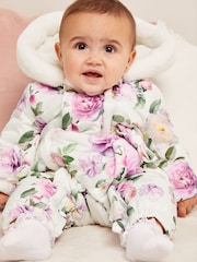 Lipsy White Floral Snowsuit (0-6yrs) - Image 2 of 4