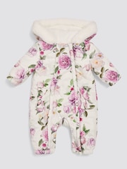 Lipsy White Floral Snowsuit (0-6yrs) - Image 3 of 4