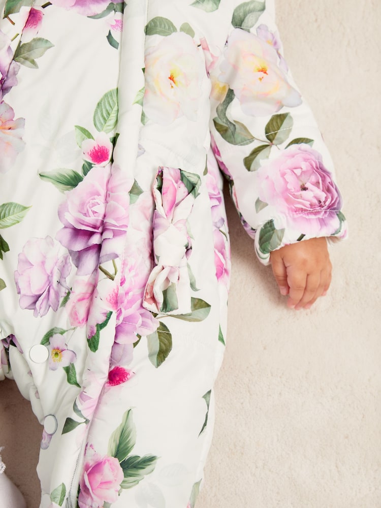 Lipsy White Floral Snowsuit (0-6yrs) - Image 4 of 4