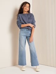 Lipsy Blue Crochet Sweatshirt - Image 2 of 4