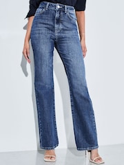 Lipsy Dark Blue High Waist Slim Flare Jeans - Image 3 of 4