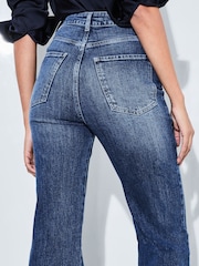 Lipsy Dark Blue High Waist Slim Flare Jeans - Image 4 of 4