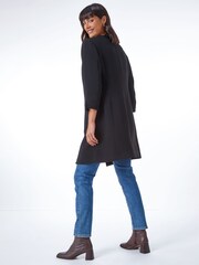 Roman Black Smart Textured Longline Jacket - Image 3 of 5