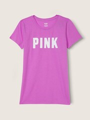 Victoria's Secret PINK House Party Purple Logo Short Sleeve T-Shirt - Image 3 of 3