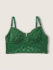 Victoria's Secret PINK Forest Pine Green Flocked Mesh Bralette - Image 1 of 1