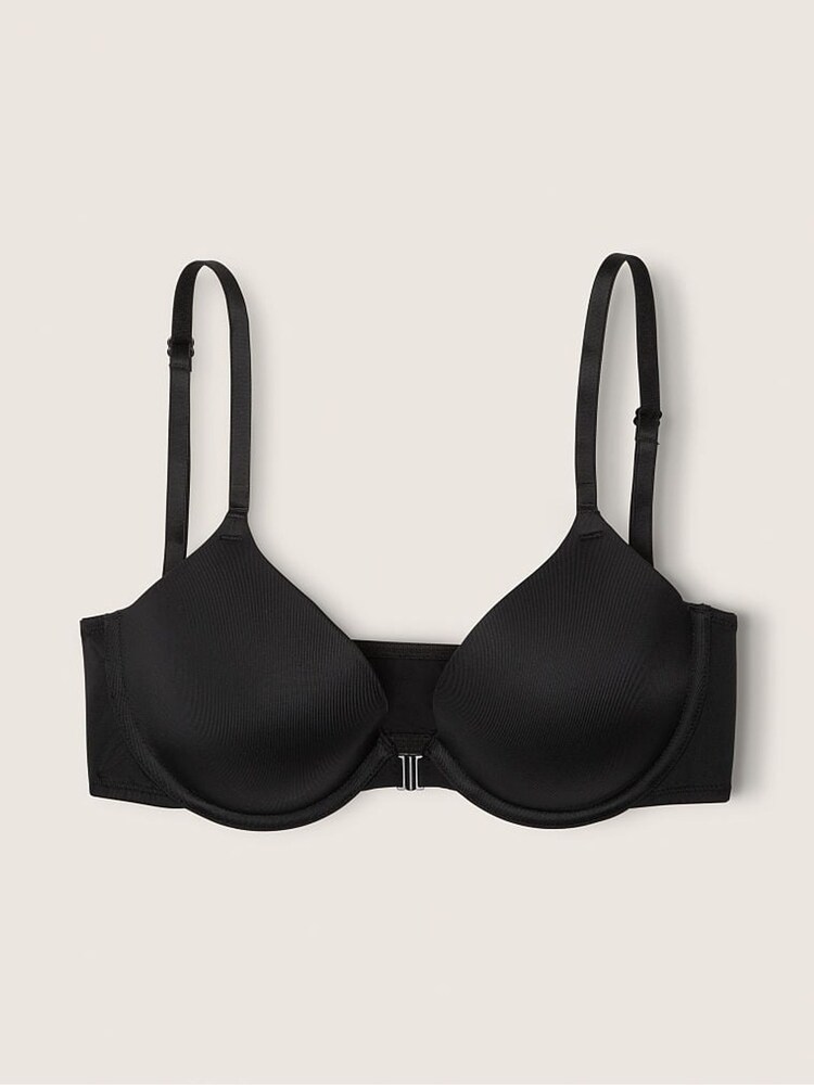 Victoria's Secret PINK Pure Black Push Up Front Fastening T-Shirt Bra - Image 4 of 4