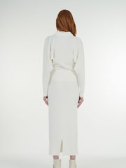 leem White Batwing Ribbed Knit Sweater - Image 4 of 6