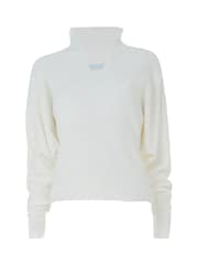 leem White Batwing Ribbed Knit Sweater - Image 6 of 6